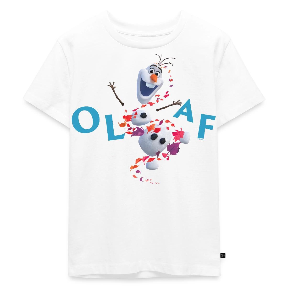 Spreadshirt T-Shirt Frozen Olaf Schriftzug Mit Schneemann Kinder Premium T-Shirt (1-tlg)