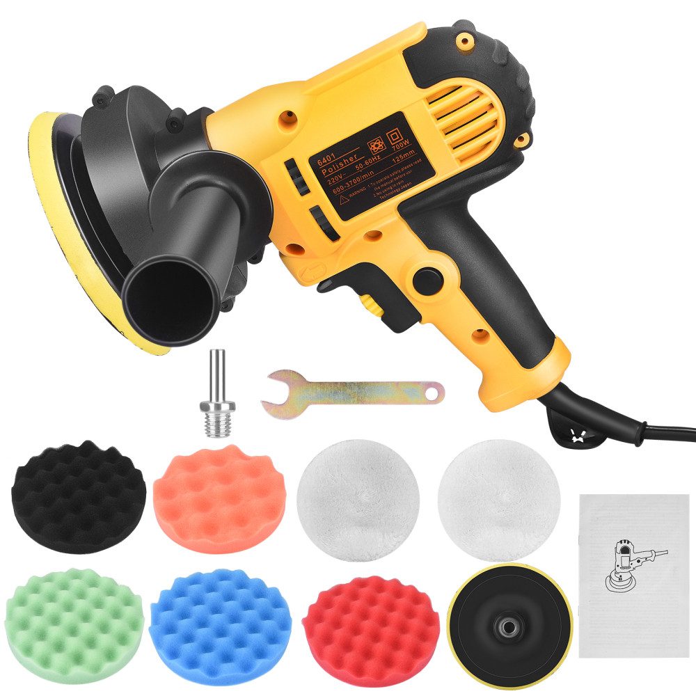 i@home Poliermaschine, 700W Power-Motor, 125 mm Polierdurchmesser, integrierter Staubschlauch