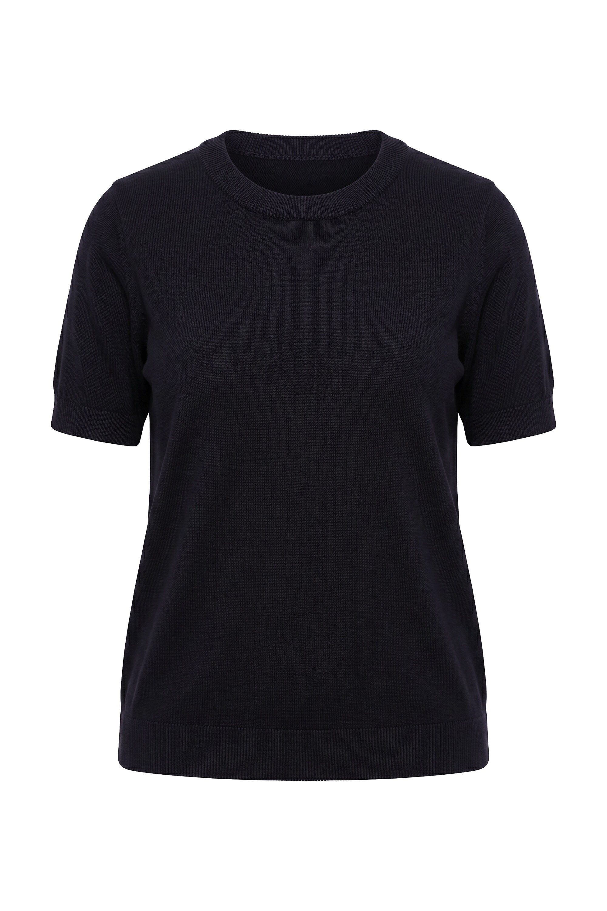 MIAMODA Strickpullover Strick-Shirt Loose Fit Halbarm