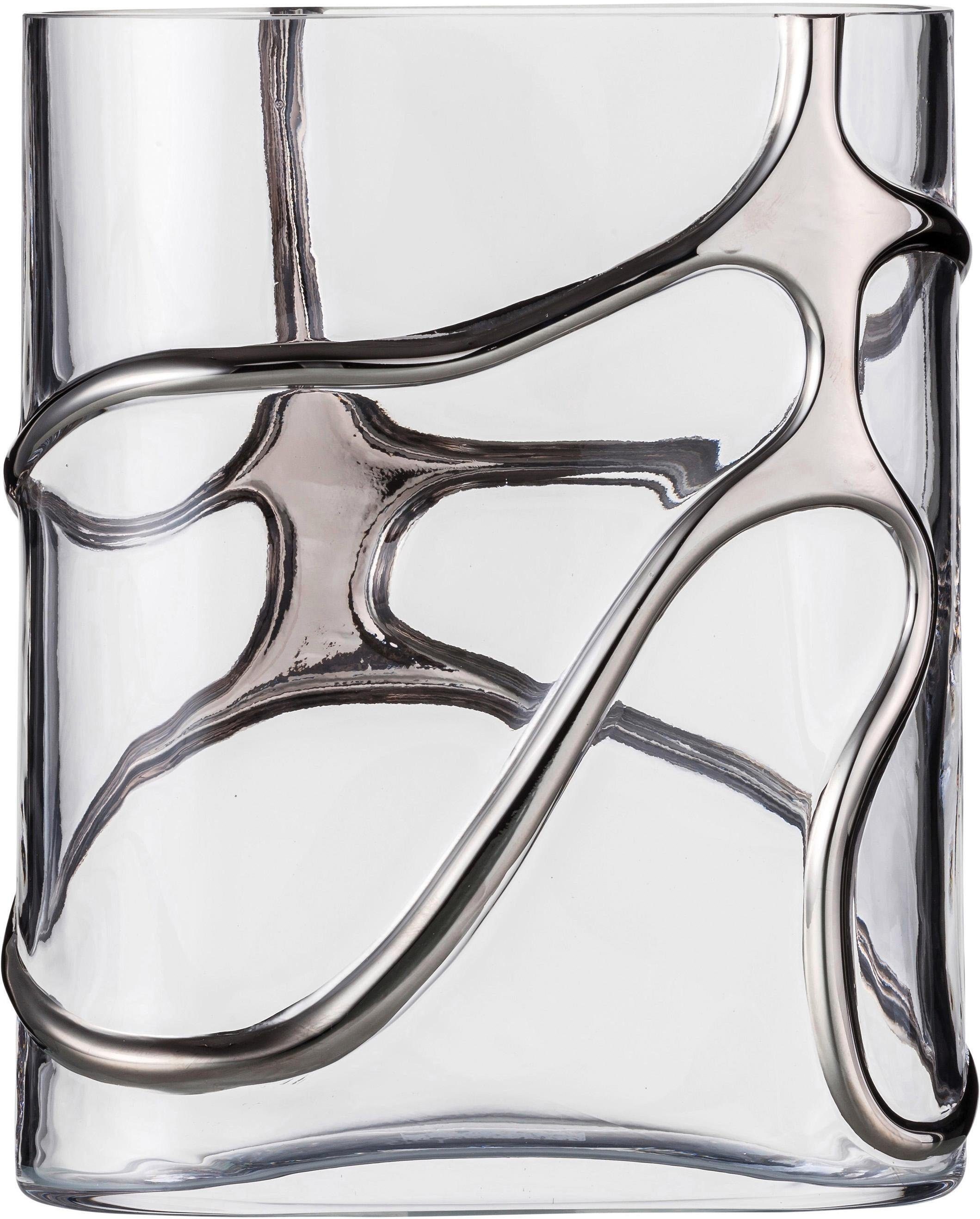 Eisch Germany Dekovase Stargate, handbemalt mit Platinbeschichtung