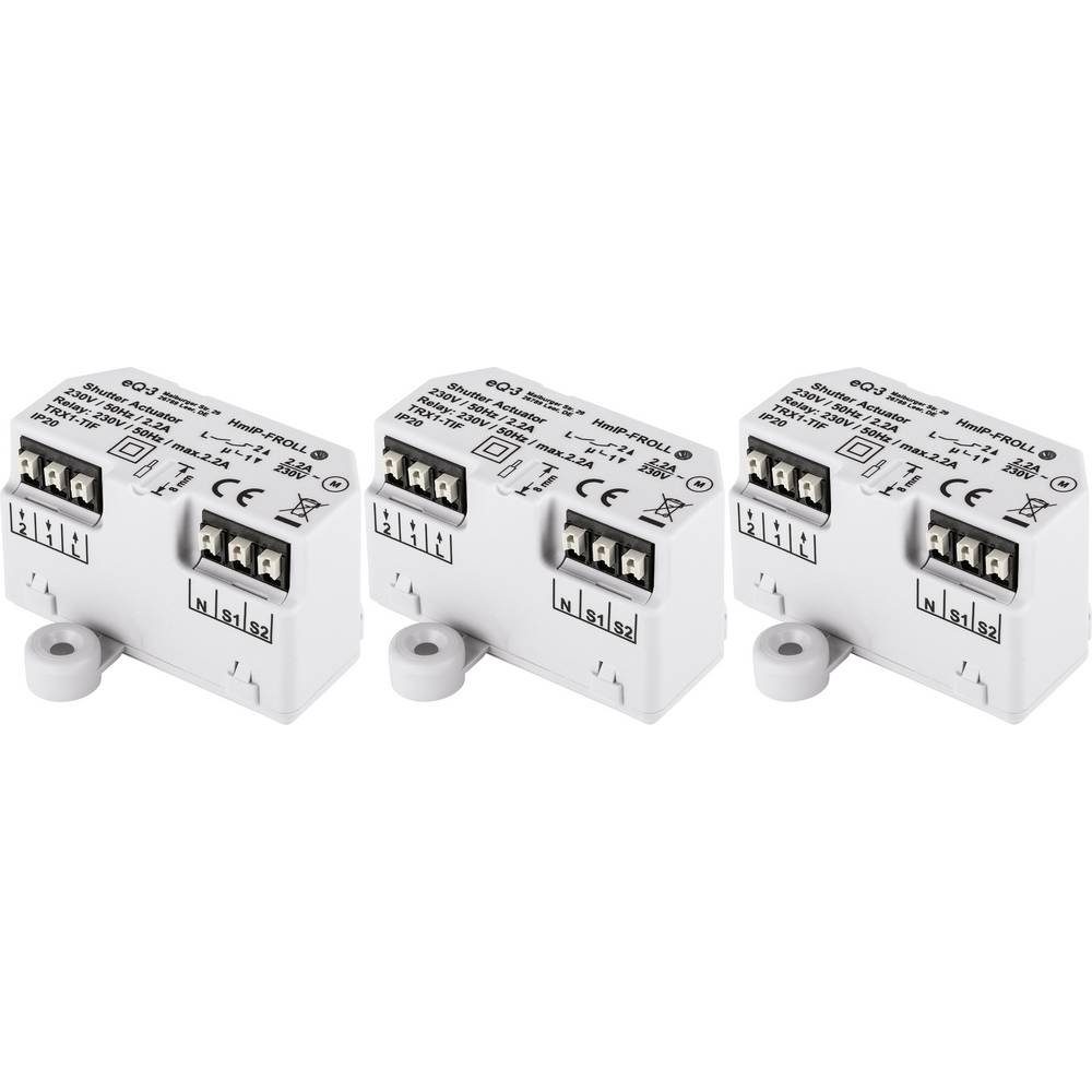 Homematic IP Smart-Home-Gurtwickler Funk Rollladenaktor Unterputz – 3er Set HmIP-FROLL