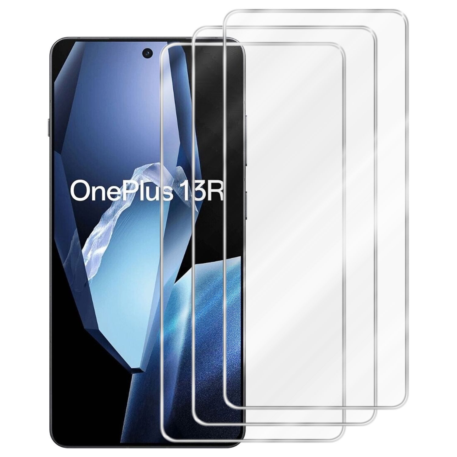 Cadorabo Schutzfolie für OnePlus 13R Schutzfolie, (3-St), 3x Schutzglas Panzer Folie (Tempered) Display Schutzfolie 3D Touch
