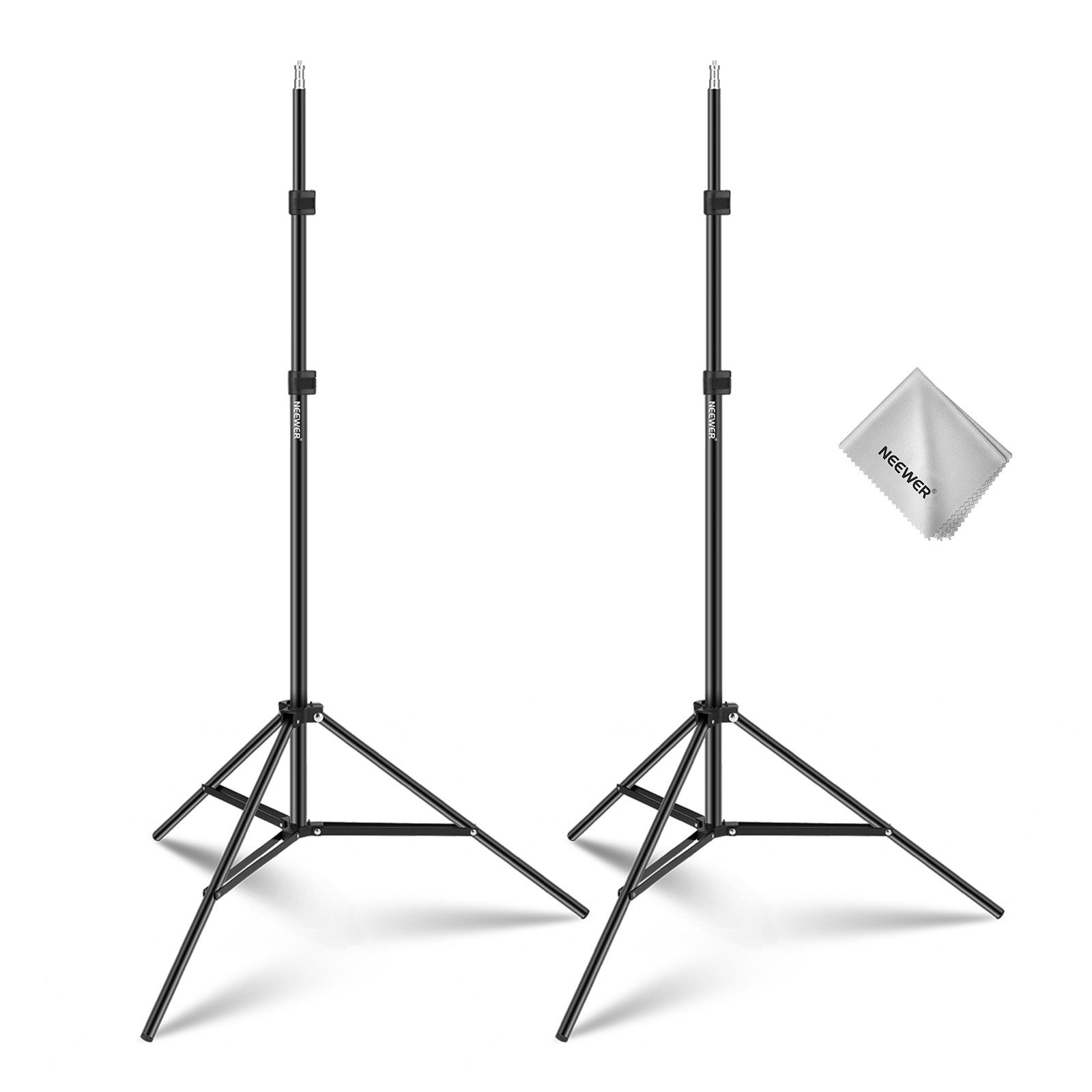 Neewer ST210 2x 210cm Alu Studio Lichtständer, Höhenverstellbar 72-210 cm Lampenstativ (für Video-, Porträt- und Fotobeleuchtung, Reflektoren, Softboxen)