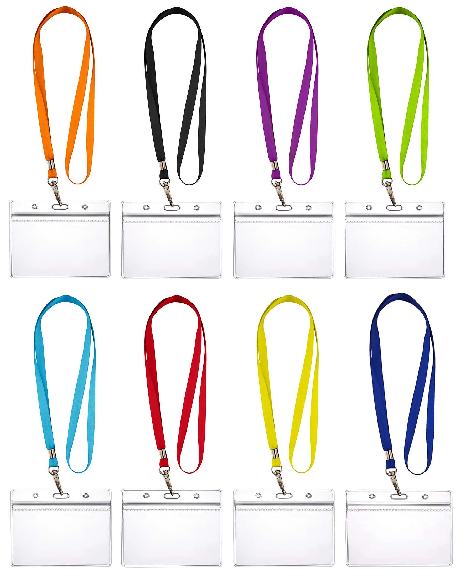 WEBBOMB Schlüsselanhänger 10x Ausweishalter ZIP Kartenhalter horizontal /vert +10x Schlüsselband