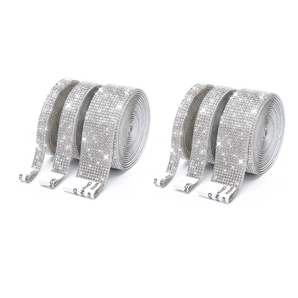 FELIXLEO Naht-/Verstärkungsband 3 Rollen Strassband selbstklebend DIY Deko Glitzersteine Set, (6-St)