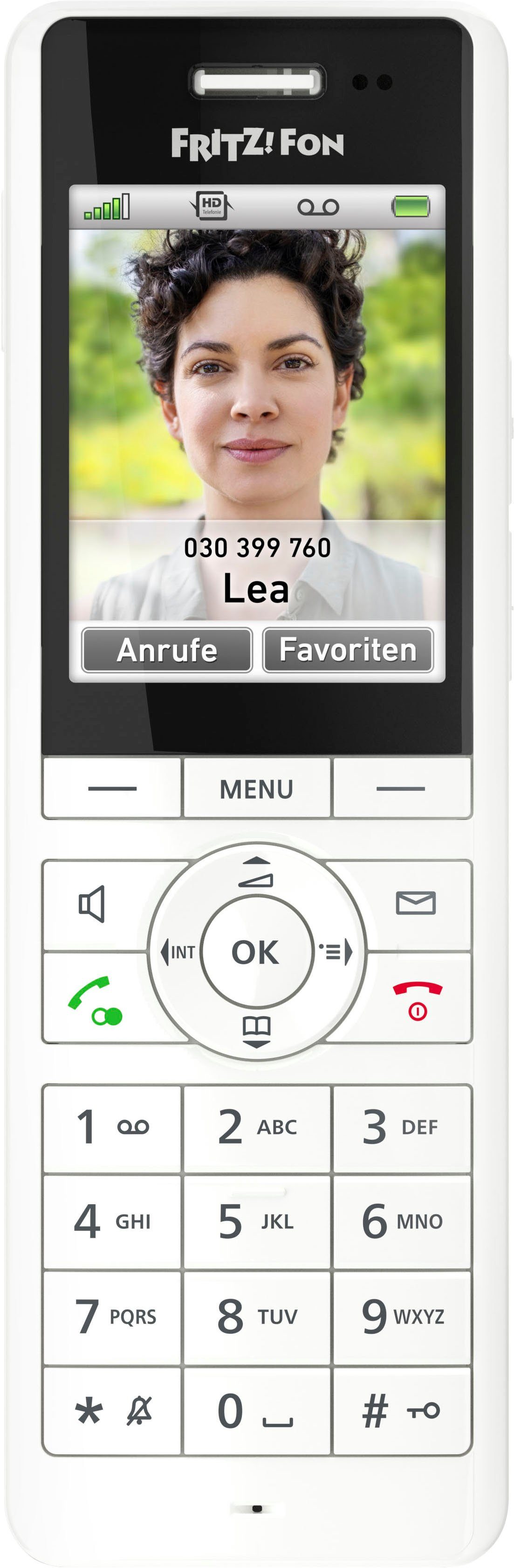 AVM FRITZ!Fon X6 DECT-Telefon Schnellzugriff frei belegbaren auf (Mobilteile: Favoriten 1), Taste für