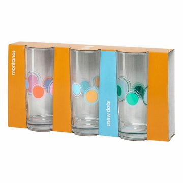 montana-Glas Becher :new dots 3er Set, 280 ml, Kalk-Natron-Glas
