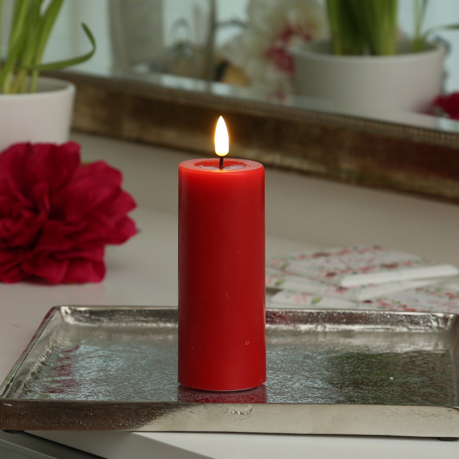 Deluxe Homeart LED-Kerze Mia Deluxe Echtwachs Wachsspiegel flackernd H: 12, günstig online kaufen