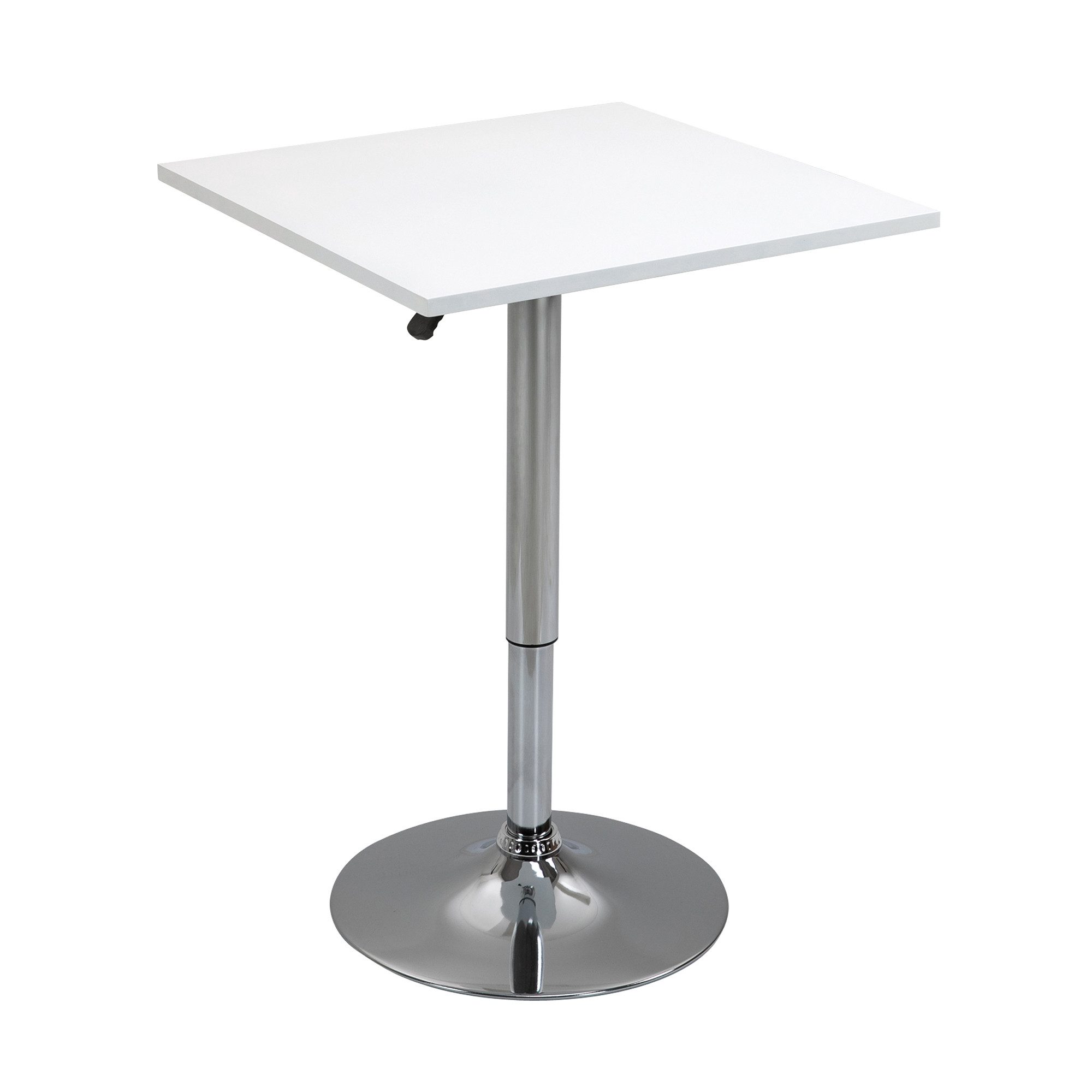 HOMCOM Bartisch Höhenverstellbar Stehtisch mit Drehbar Tischplatte, Rutschfest (Küchentisch für Wohnzimmer, Esszimmer, 1-St., Esstisch), 360° drehbar, Weiß – Bild 2 von 5