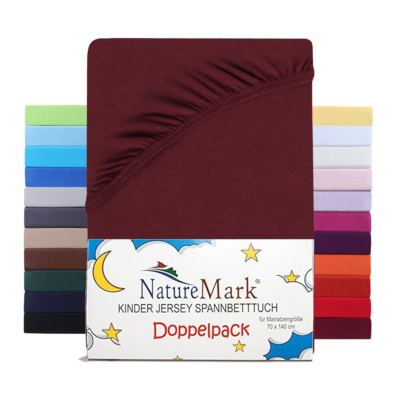 NatureMark Spannbettlaken Jersey Spannbetttuch, 100% Baumwolle, Gummizug: r günstig online kaufen