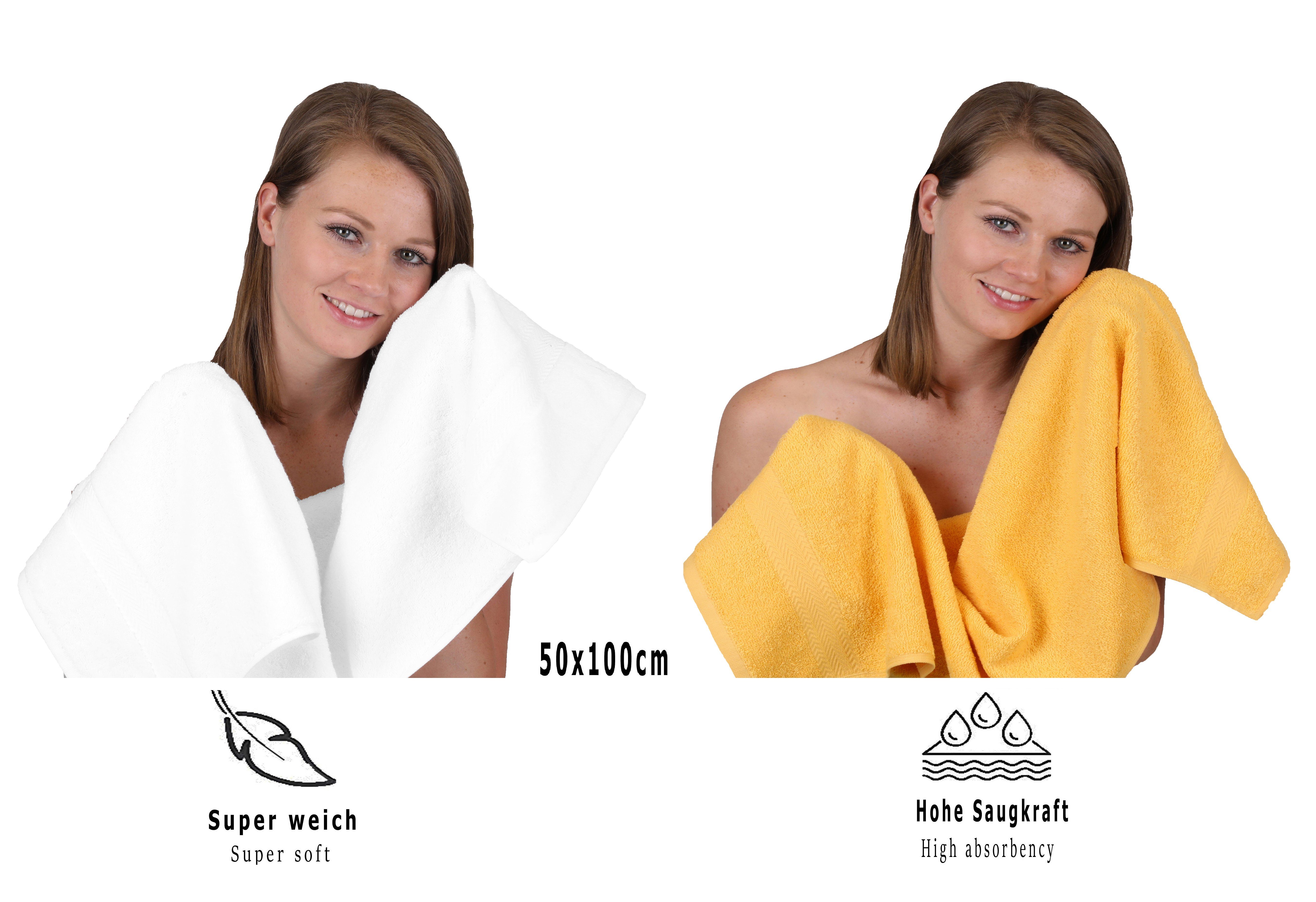12-TLG. (12-tlg) Set Baumwolle, 100% Handtuch Handtuch Farbe weiß/honiggelb, Premium Betz Set
