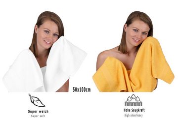 Betz Handtuch Set 12-TLG. Handtuch Set Premium Farbe weiß/honiggelb, 100% Baumwolle, (12-tlg)