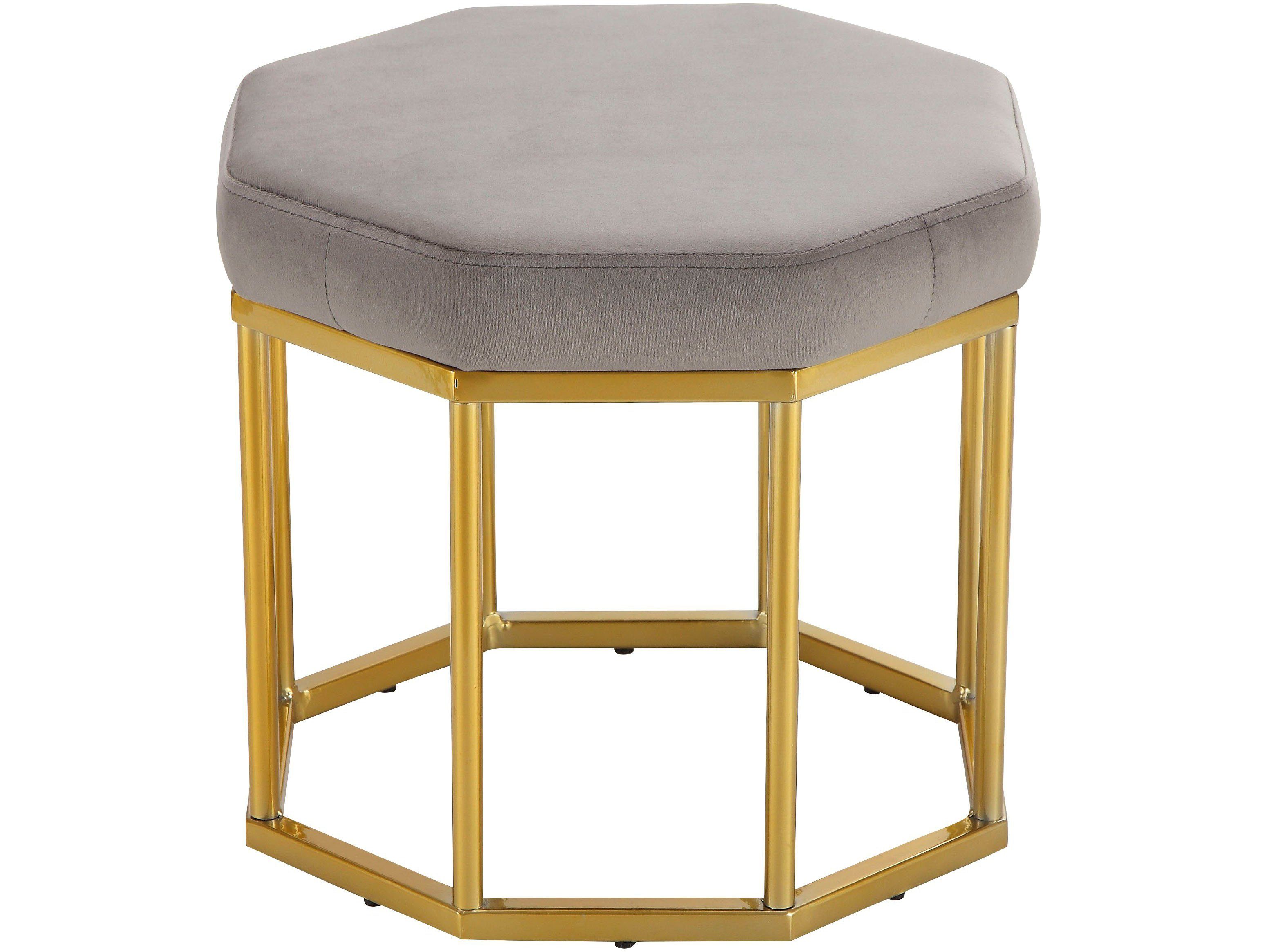 loft24 Polsterhocker Anya, Metallgestell in goldfarben, günstig online kaufen