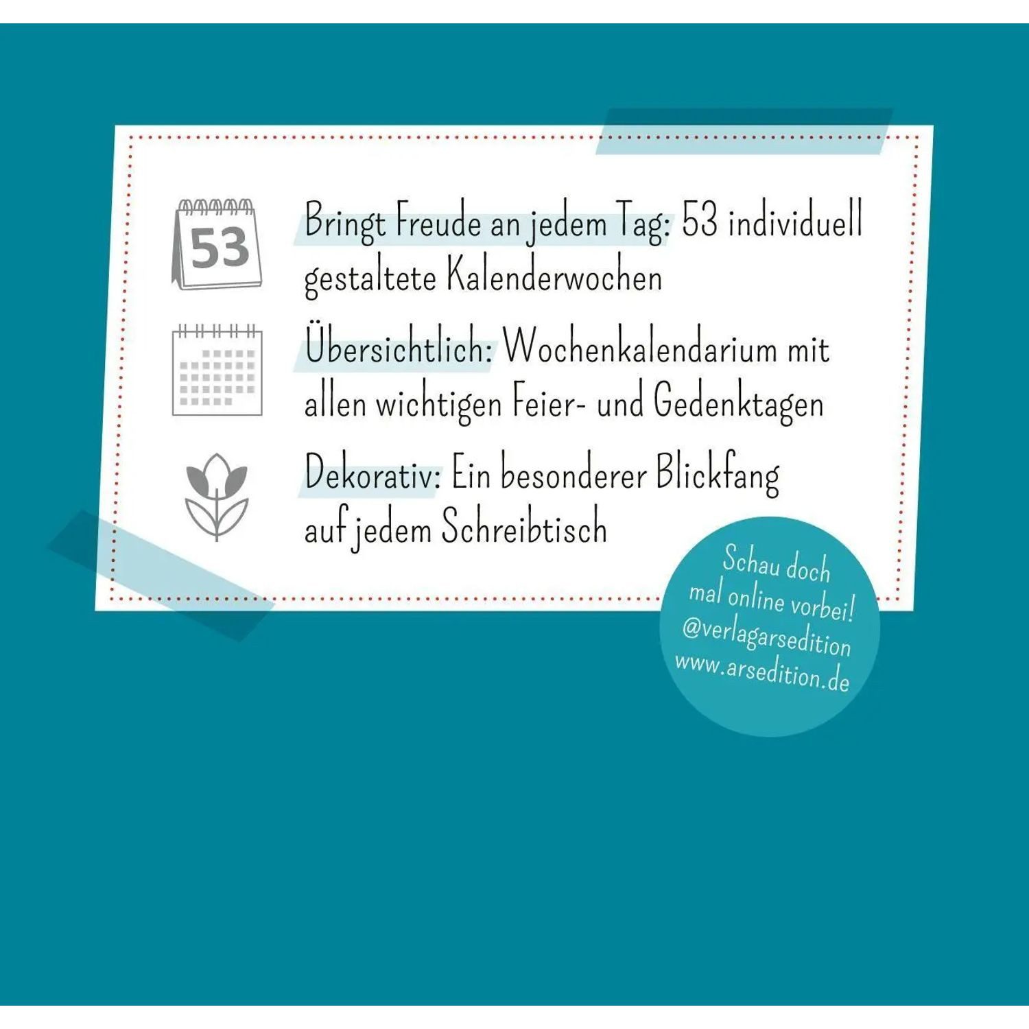 Ars Edition Tischkalender Mini-Wochenkalender Ich wünsch dir was 2027 – Bild 2 von 5