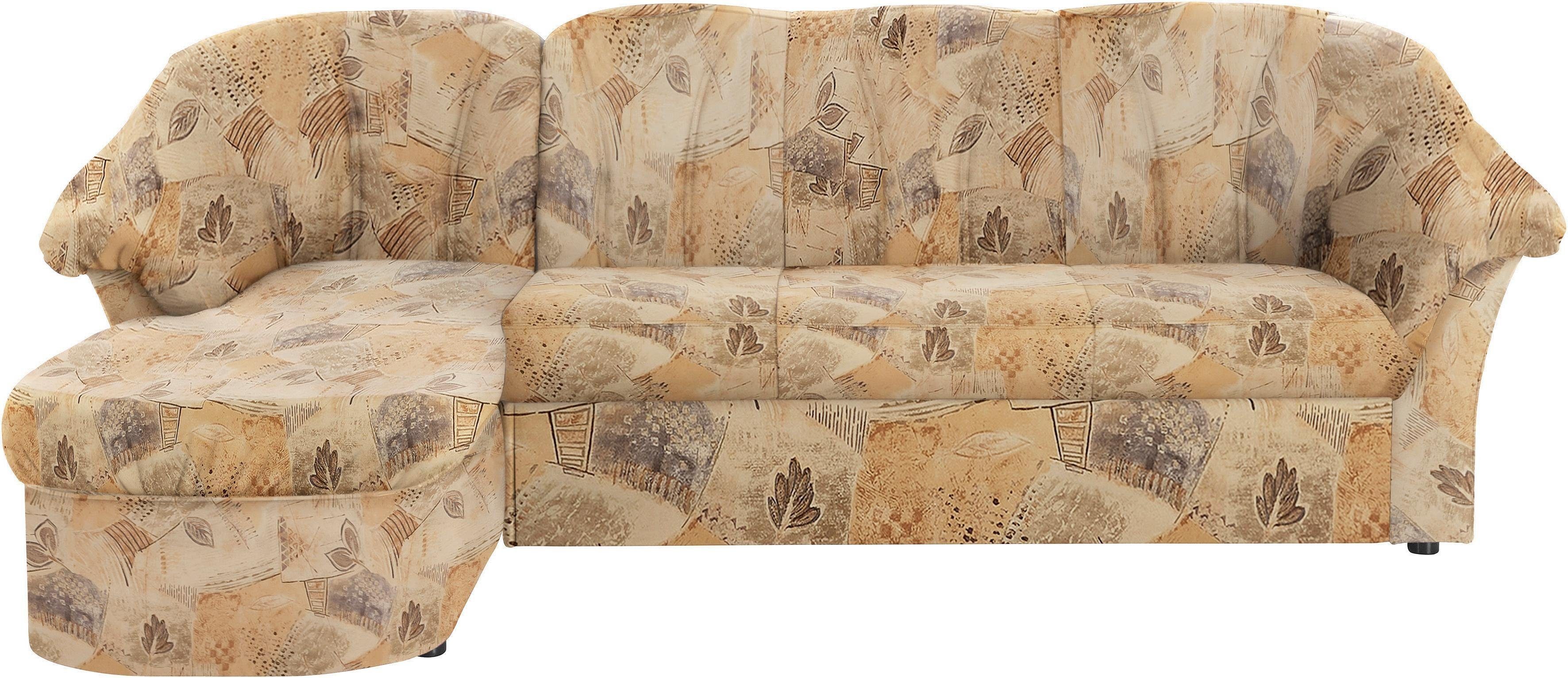 DOMO collection Ecksofa Pegnitz, elegante Rückensteppung, kompakte Stellmaße 238/141cm, L-Form, wahlweise mit Bettfunktion