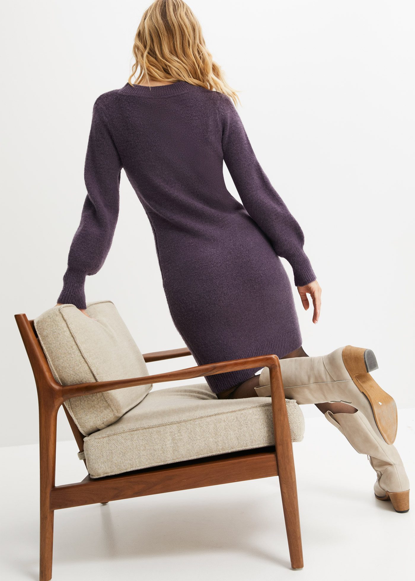 bonprix Strickkleid für besondere Anlässe, elastisches Material, Loose Fit