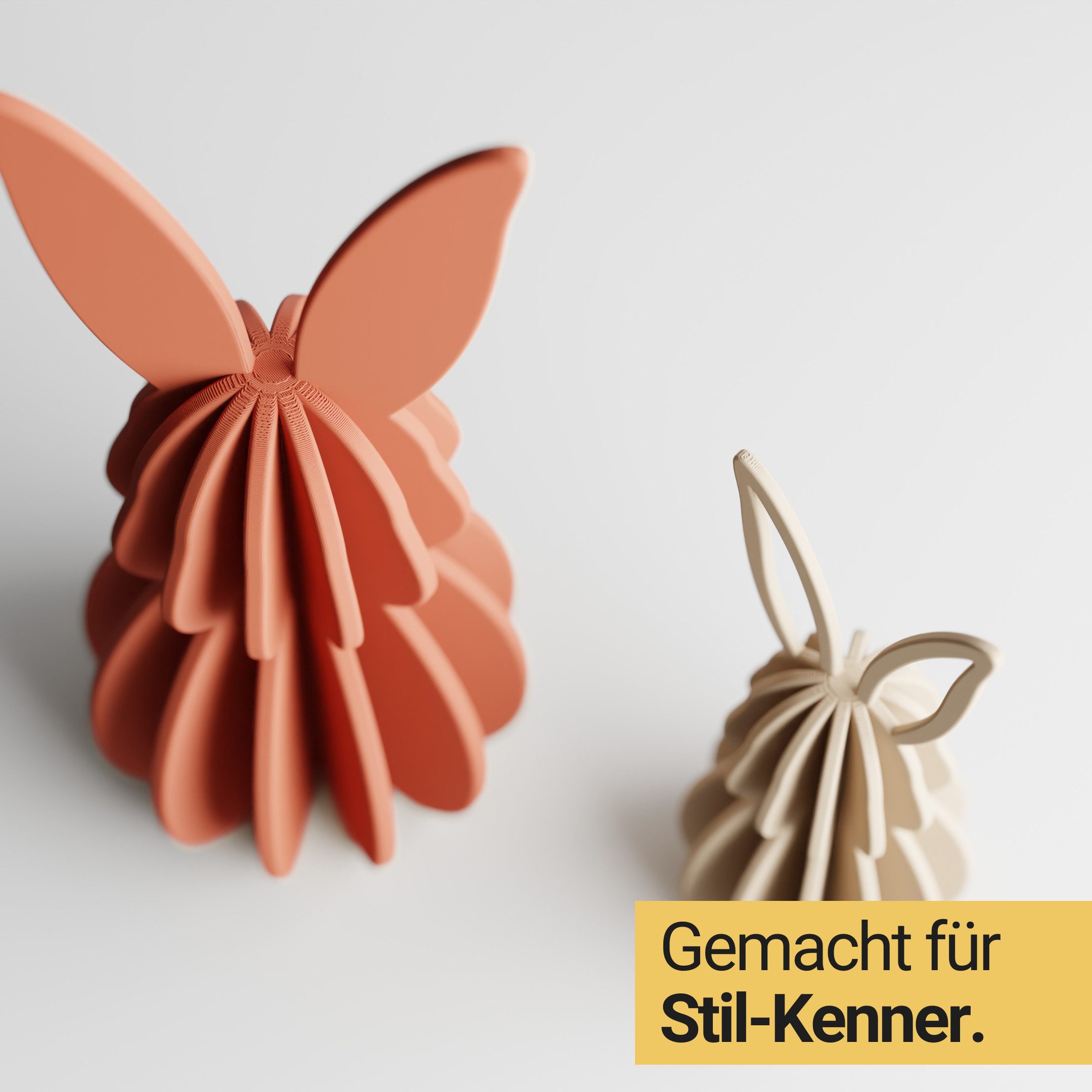 Shapes - Decorations Dekofigur Minimalistisches Osterhasen Set – Deko Hasen groß & klein (2er Set, 1 x Hasenfigur (klein), 1 x Hasenfigur (groß), Dekofiguren für Ostern