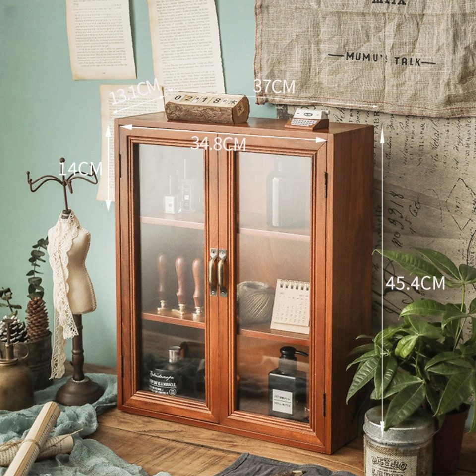 Welikera Beistellschrank Lagerschrank, hölzerner Vintage-Vitrinenschrank, B günstig online kaufen