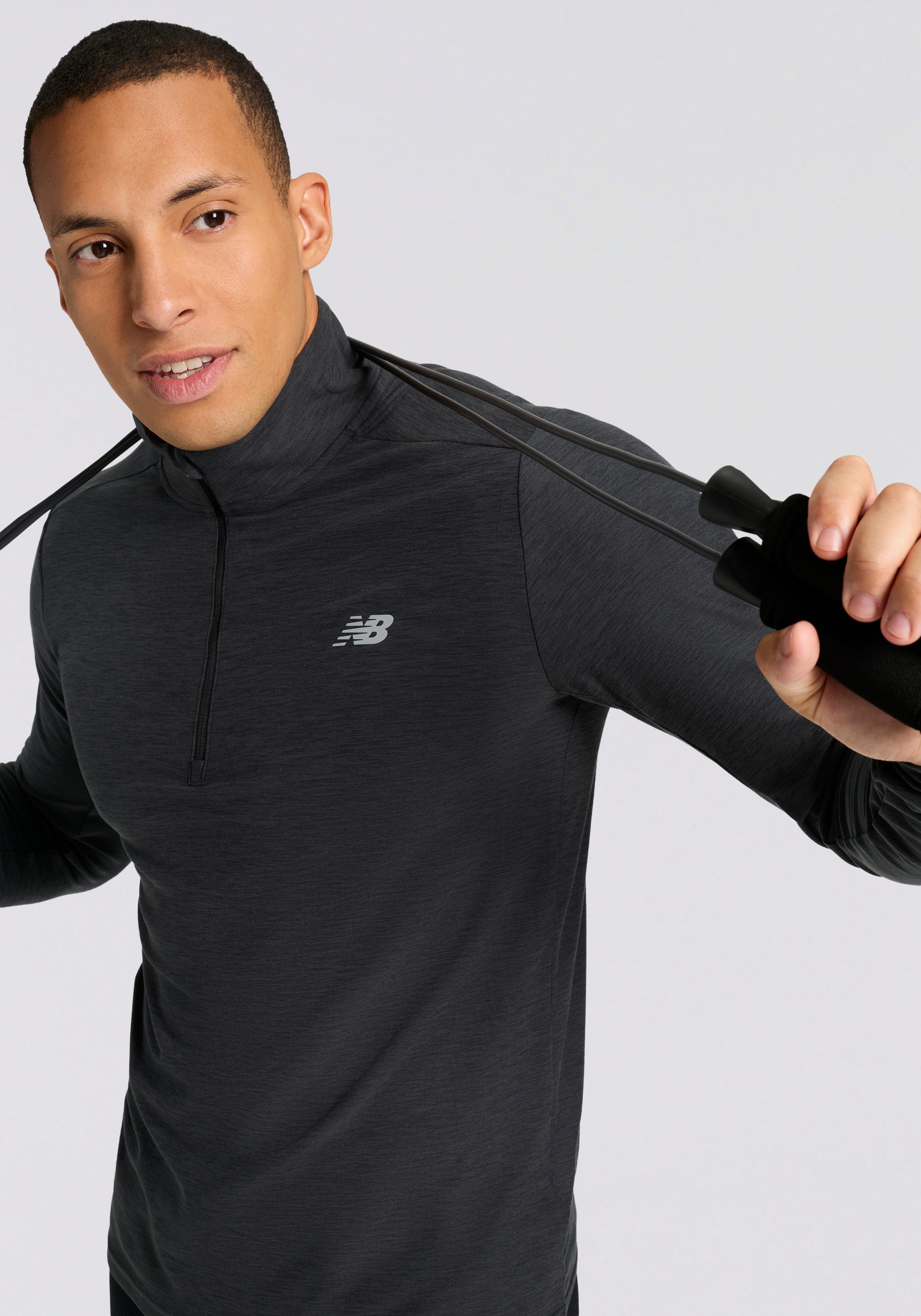 New Balance Laufshirt Space Dye 1/4 Zip mit Label