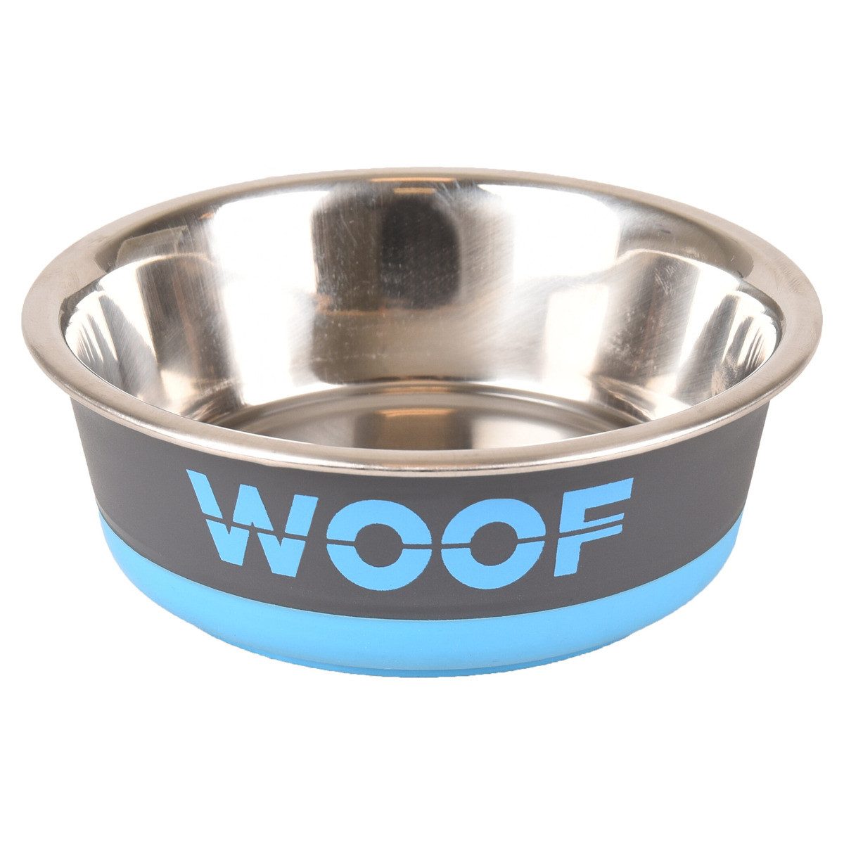 Futternapf Futter- und Trinknapf Woof dunkelgrau/blau/silber