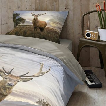 Bettwäsche Hirsch Trendy Bedding Renforcé, ESPiCO, Renforcé, 2 teilig, Geweih, Tiermotiv, Afrika