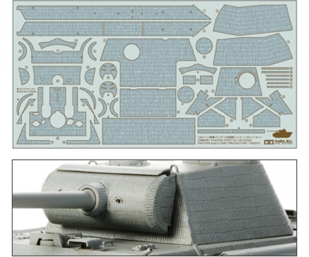 Tamiya Modellbausatz Tamiya WWII Zimmerit Bogen Panther G Early 1:35 Plastik Modellbau Baus