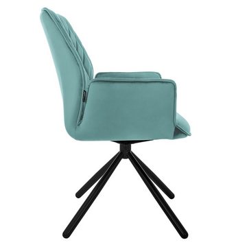 ML-DESIGN Stuhl Drehstuhl mit Armlehne & Rückenlehne Ergonomische mit Metallbeine (1 St), Armlehnstuhl Grün aus Samt 180° Drehbar ergonomische Sessel