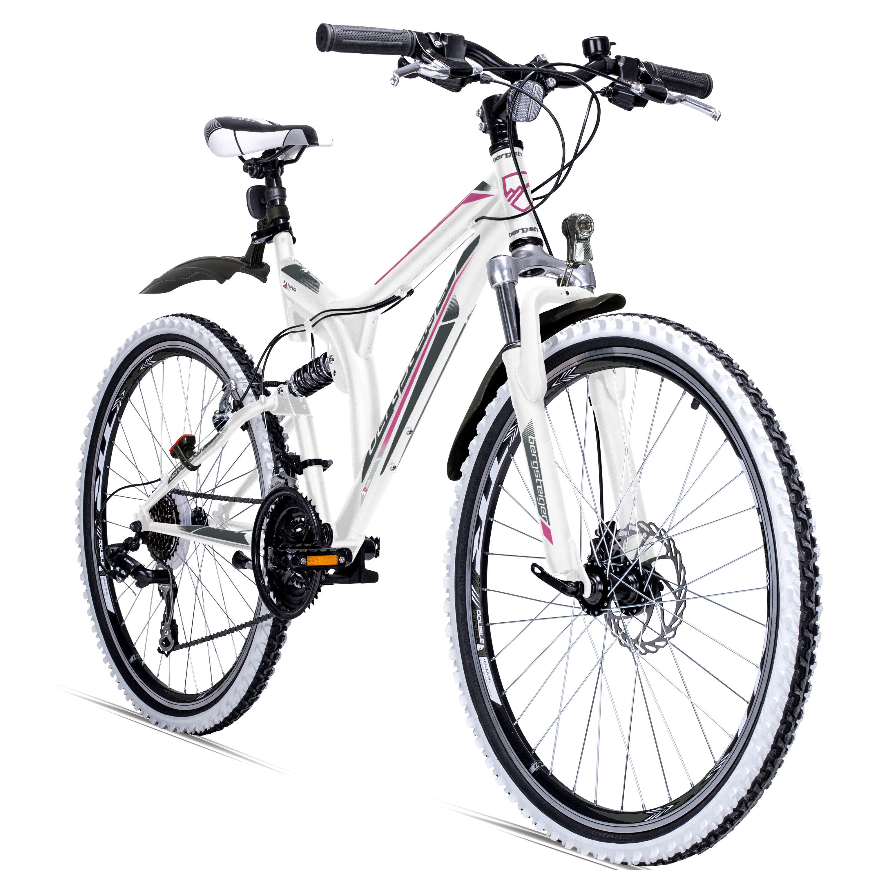 bergsteiger Mountainbike Phoenix 26 Zoll, geeignet ab 160 cm, Damen, Herren, 21 Gang Shimano Tourney RD-TY300 Schaltwerk, Kettenschaltung, Scheibenbremse, V-Brake