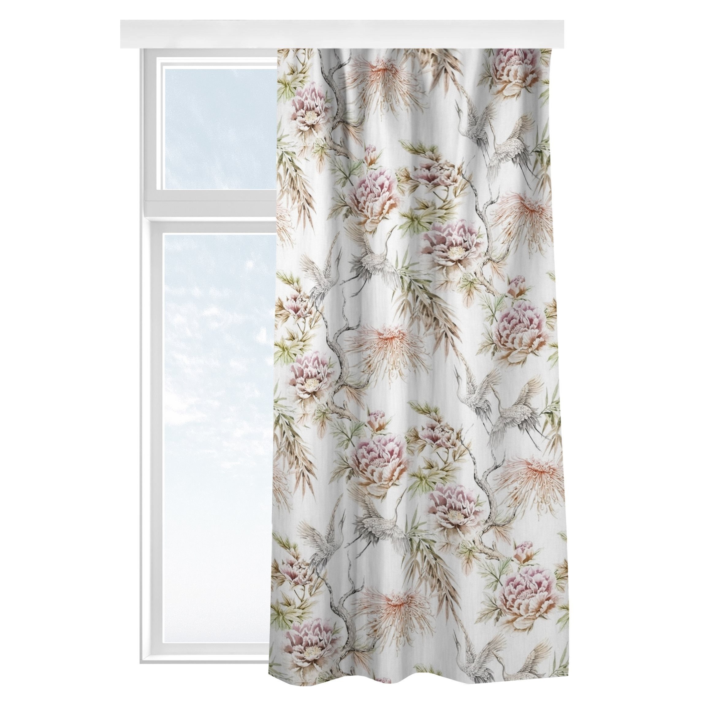 Bilderdepot24 Vorhang Gardine Modern Natur Aquarell Vögel Blüten Türvorhang Raumteiler (1 St), Multifunktionsband, blickdicht, Samt, Schiebegardinen Küche Schlafzimmer Wohnzimmer Schiebevorhang