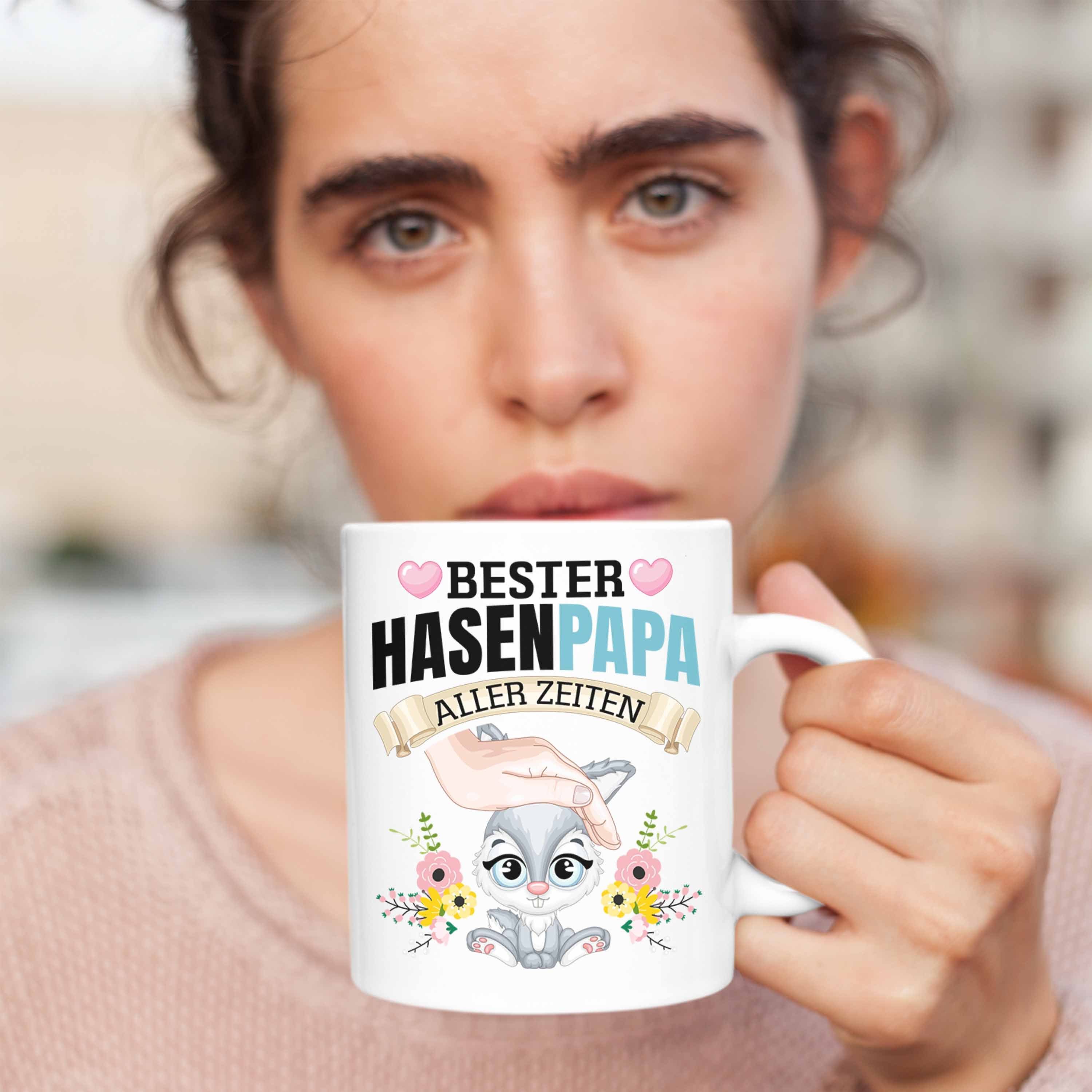 Hasen Bester Hasen-Besitzer Papa Kinder Geschenk Tasse Trendation Weiss Tasse Hasen Kaninchen