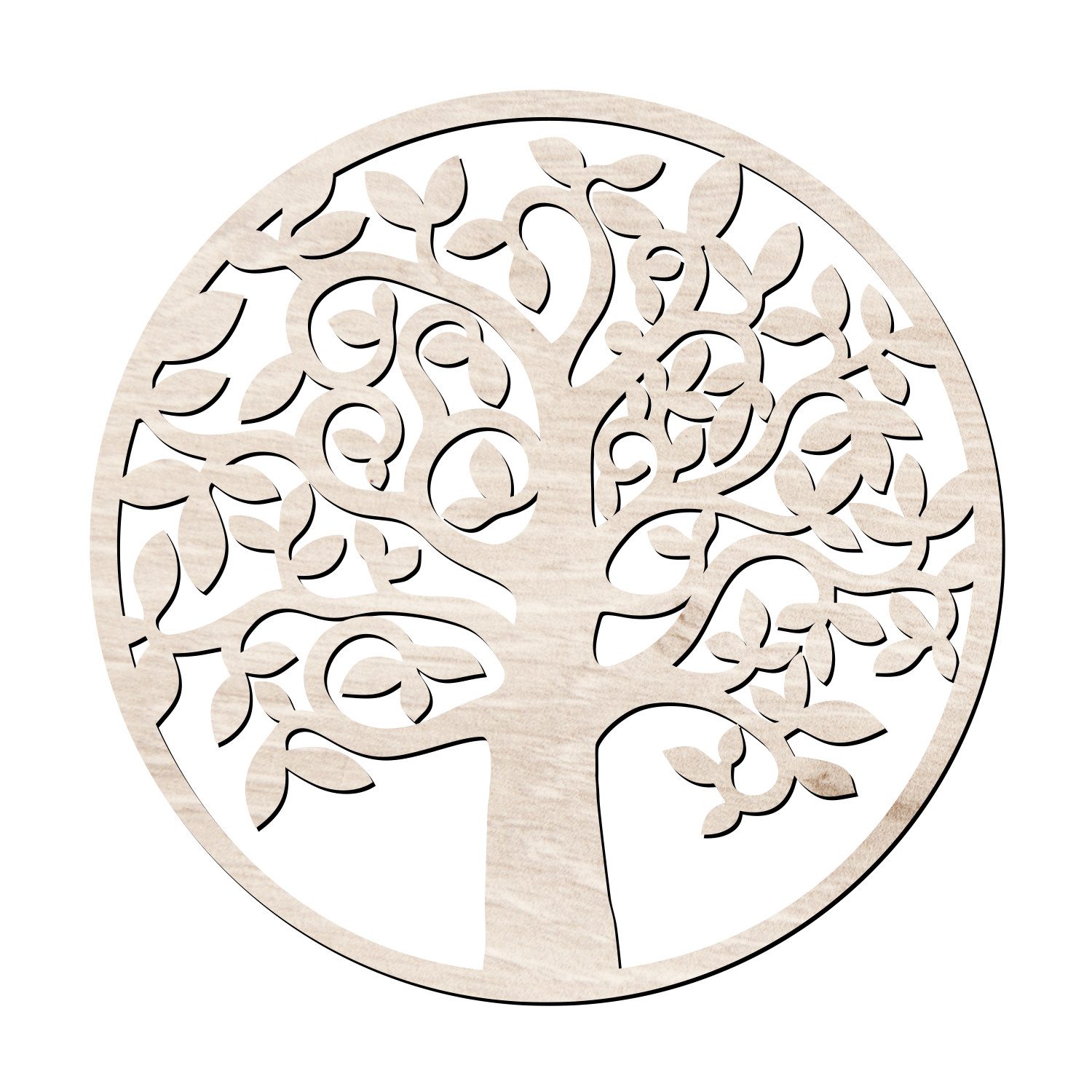 Namofactur LED Wandleuchte Baum - Dekoobjekt aus Holz mit Baum-Motiv - Wand Deko Lampe, Ohne Zugschalter/Stern, LED fest integriert, Warmweiß, Wanddekoobjekt Wohnzimmer Leuchte batteriebetrieben