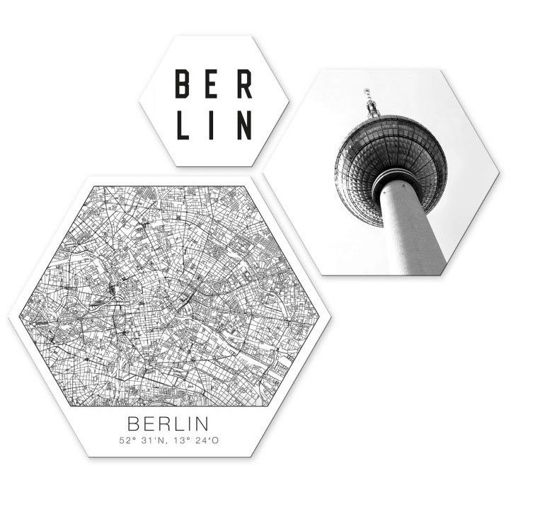 Bilder Collage, Mehrteilige St) Berlin 3 Typisch Wall-Art (Set,