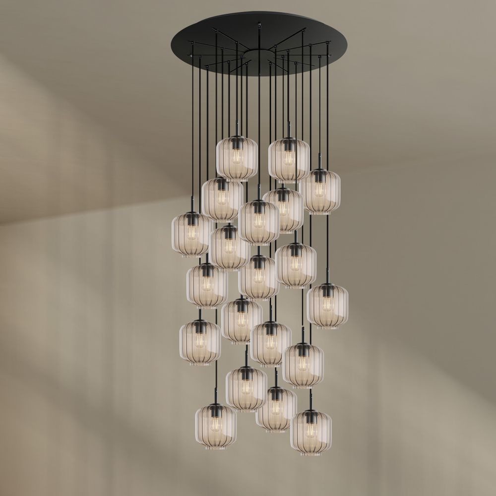 s.luce Pendelleuchte Velo Galerieleuchte 20-flg Ø 120cm Baldachin Ø 20cm Klar