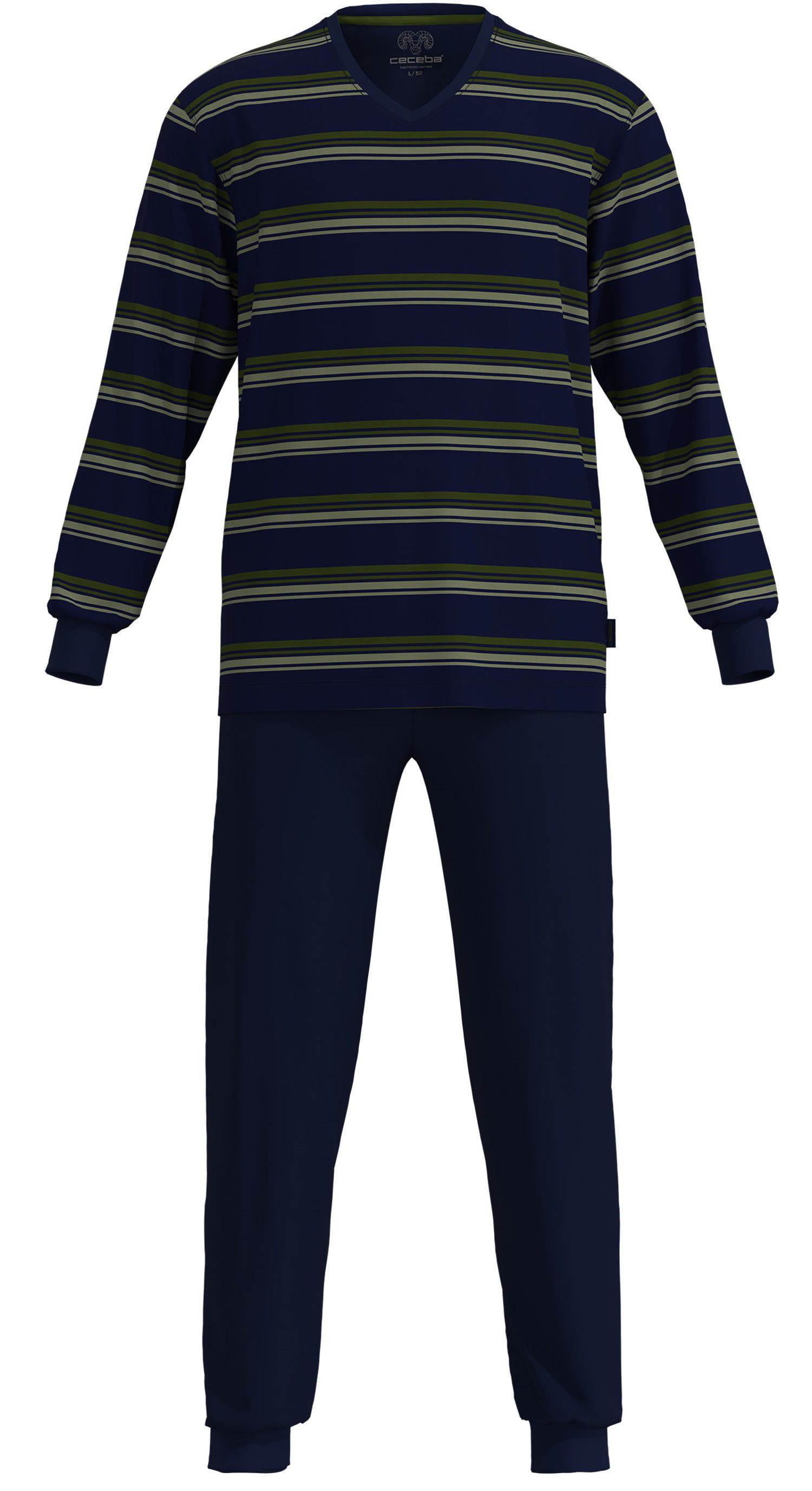 CECEBA Schlafanzug Herren Pyjama mit Bündchen (2 tlg) Modisches Design günstig online kaufen