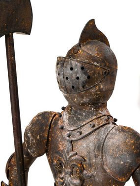 Aubaho Dekofigur Skulptur Ritter 92cm Eisen Ritterrüstung rostig Rüstung Antik-Stil kni