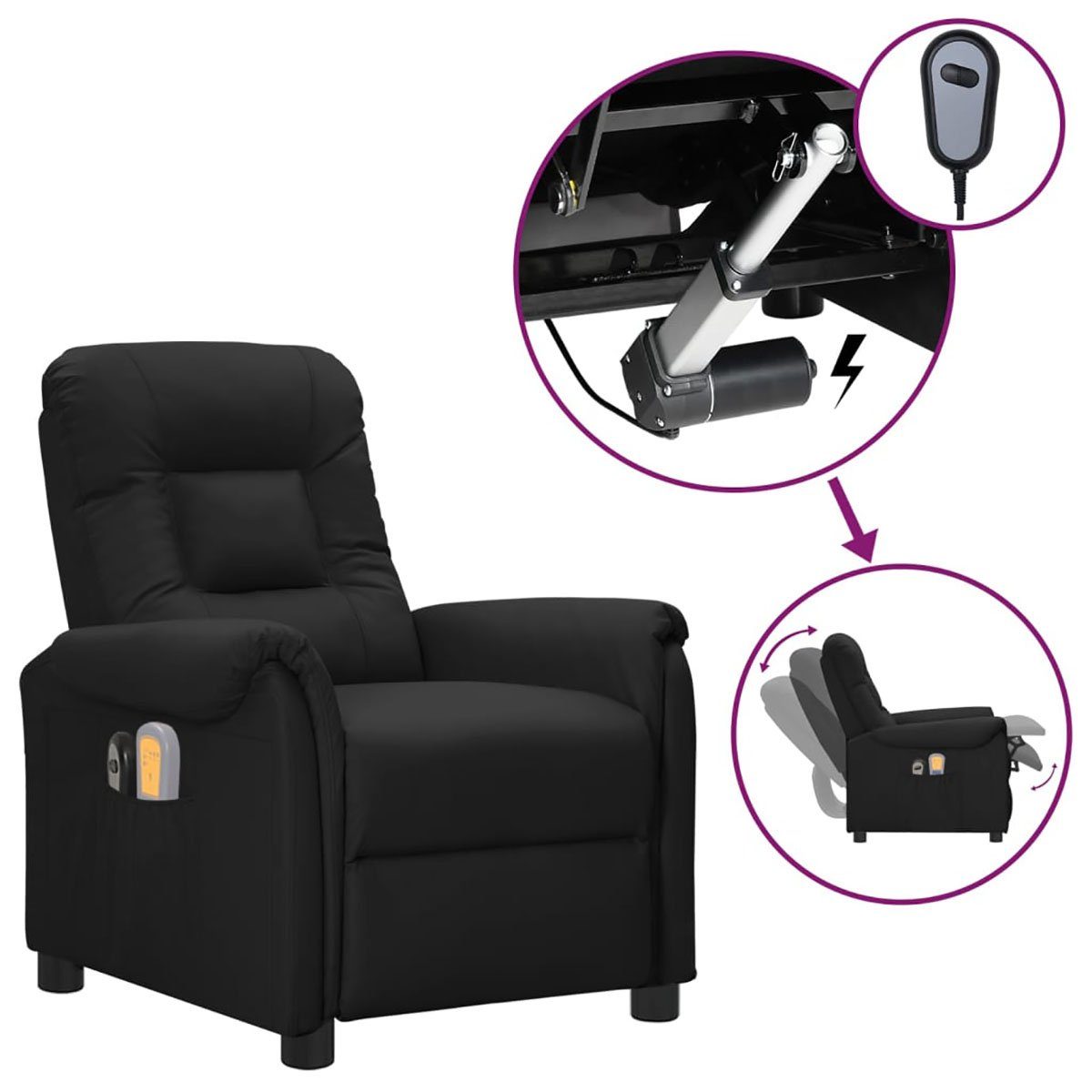 Elektrischer Stuhl aus schwarzem Kunstleder DOTMALL Massagesessel