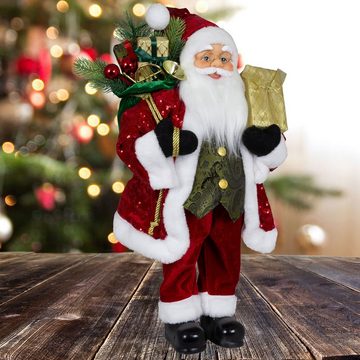Christmas Paradise Weihnachtsmann Thoralf, 4 Größen (30-80cm) (Deko Figur, 1 St), rot-glitzer