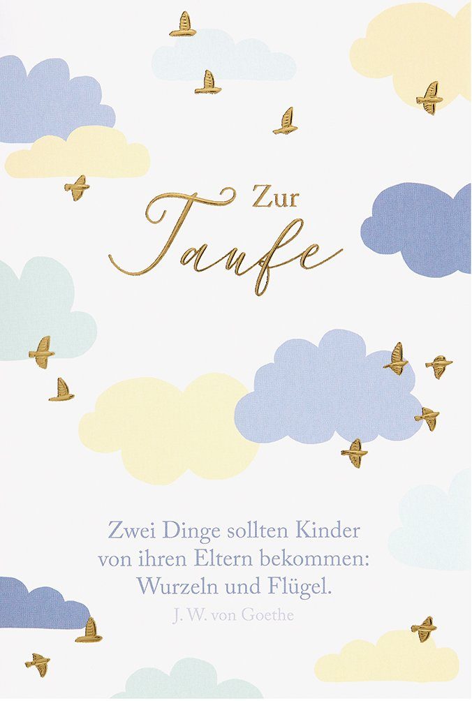 BSB Grußkarten Taufe - Glückwunschkarte im Format 11,5 x 17 cm mit Briefumschlag