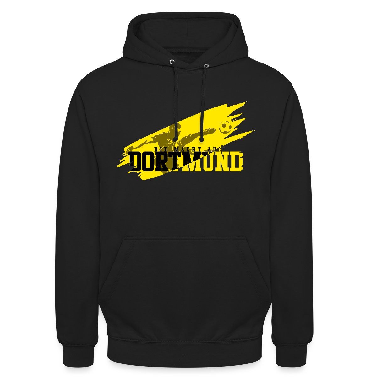 Spreadshirt Hoodie Die Macht Aus Dortmund Schwarz-Gelb Fußball Fan Unisex Hoodie (1-tlg)