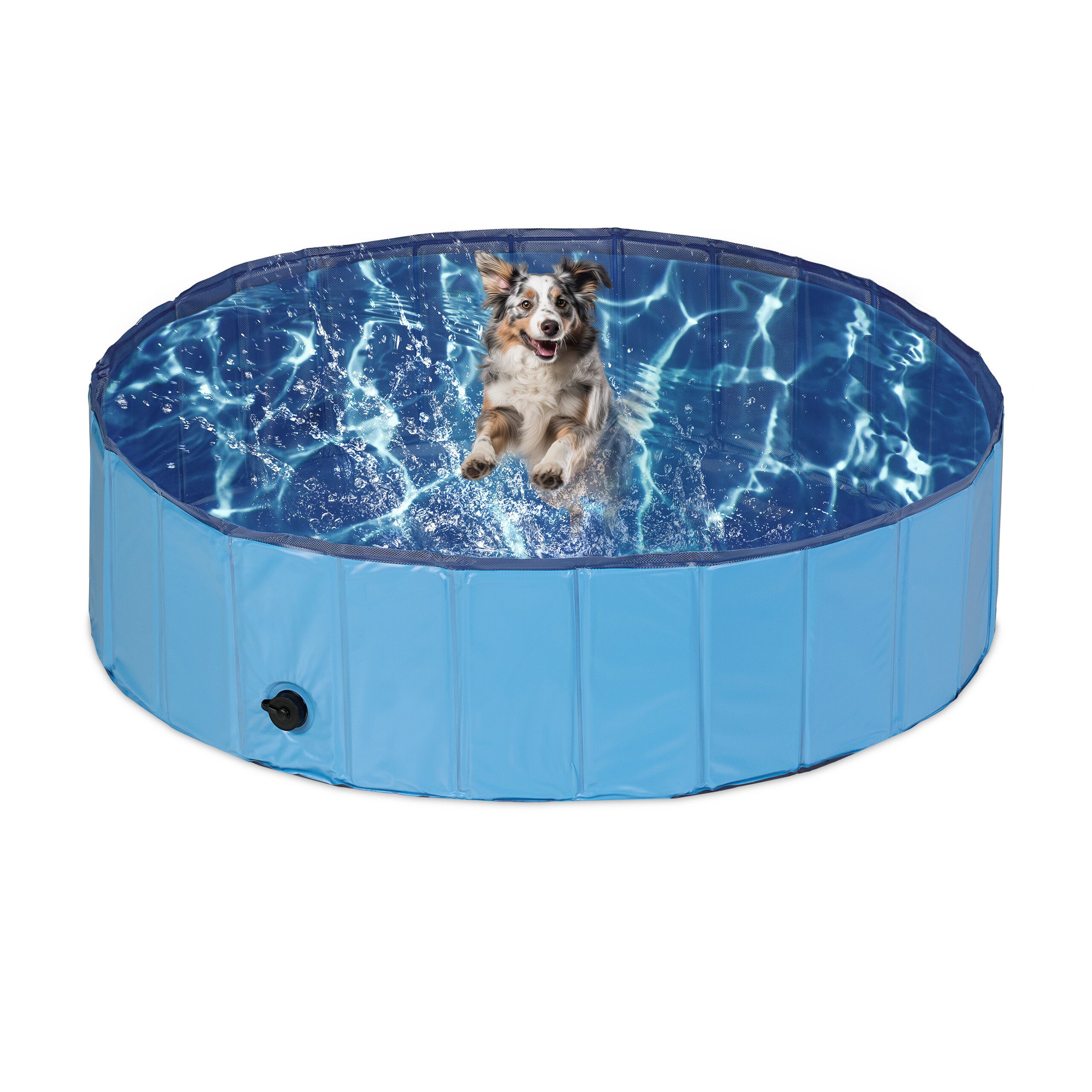 relaxdays Hundepool Blauer Hundepool, (1-tlg), L