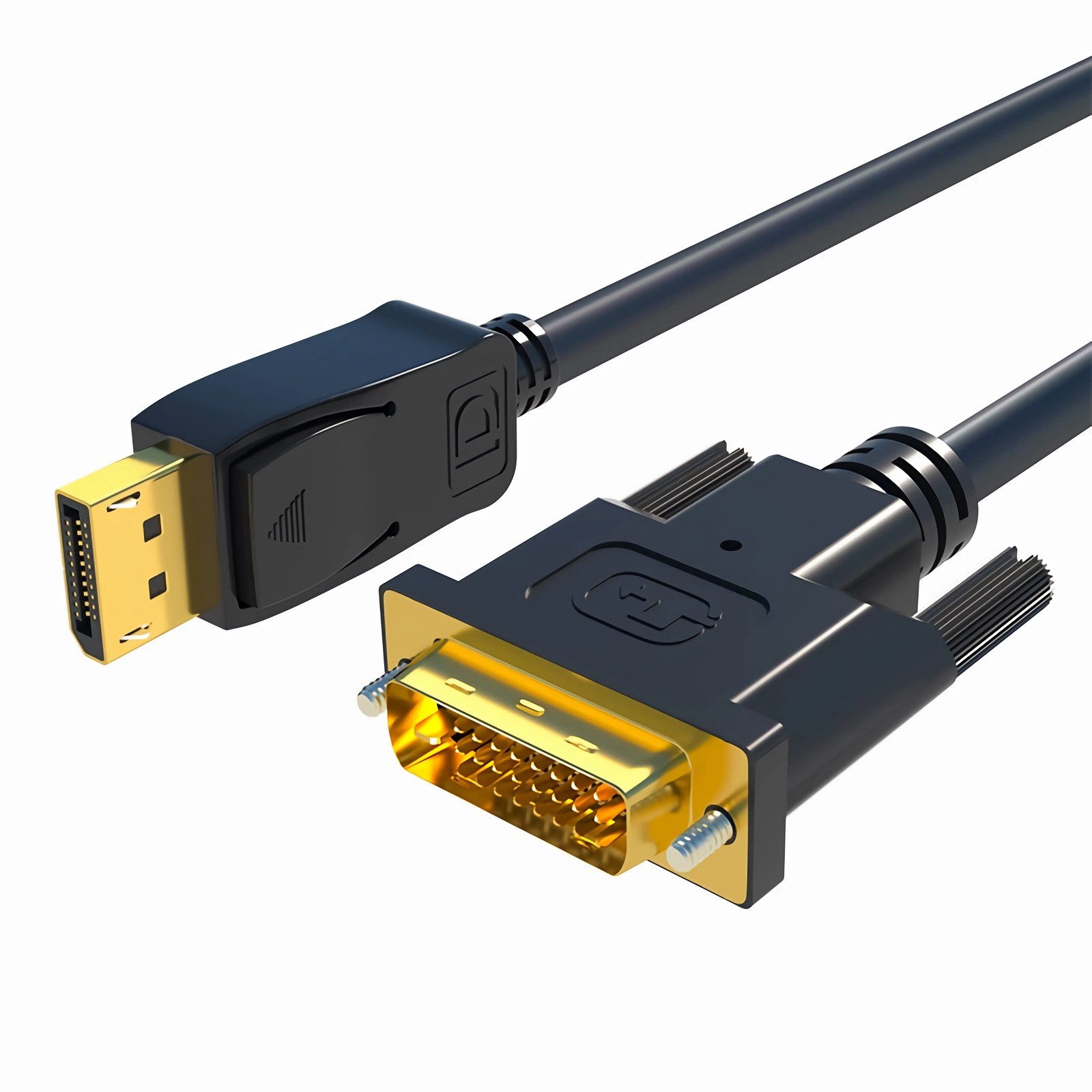 Bolwins M43 DisplayPort auf DVI Adapterkabel 1,8 m, 24+1, Laptop-PC-Monitor Video-Kabel, Displayport Stecker, DVI 24+1 Stecker (180 cm), Full HD 1080p HDCP-Unterstützung Hot-Swap-fähig