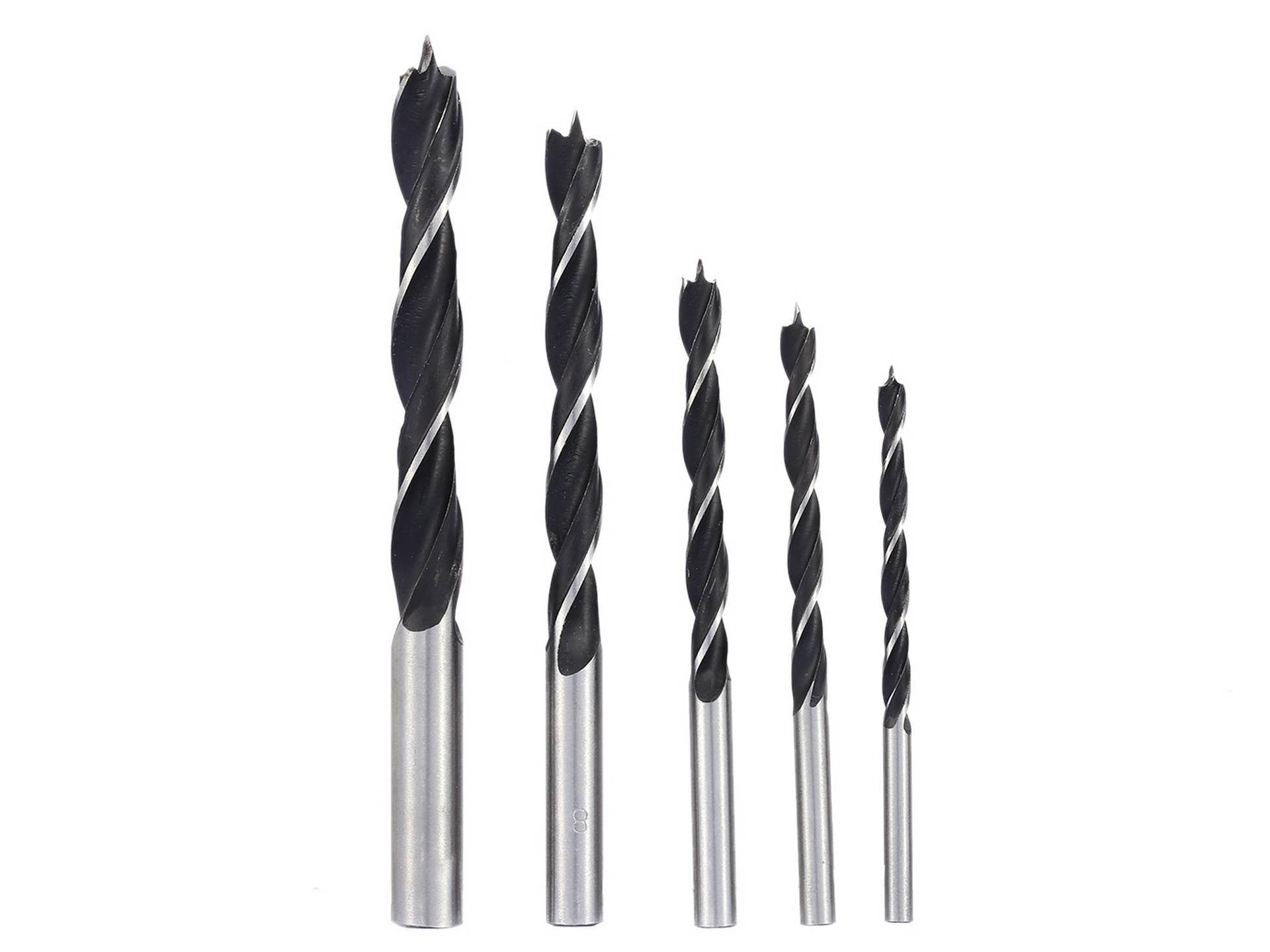 GEKO Spiralbohrer Holzspiralbohrer Set 5-tlg Holzbohrer 4-10 mm Zentrierspitze, (5-tlg., Set), 5-teiliges Set, Zentrierspitze