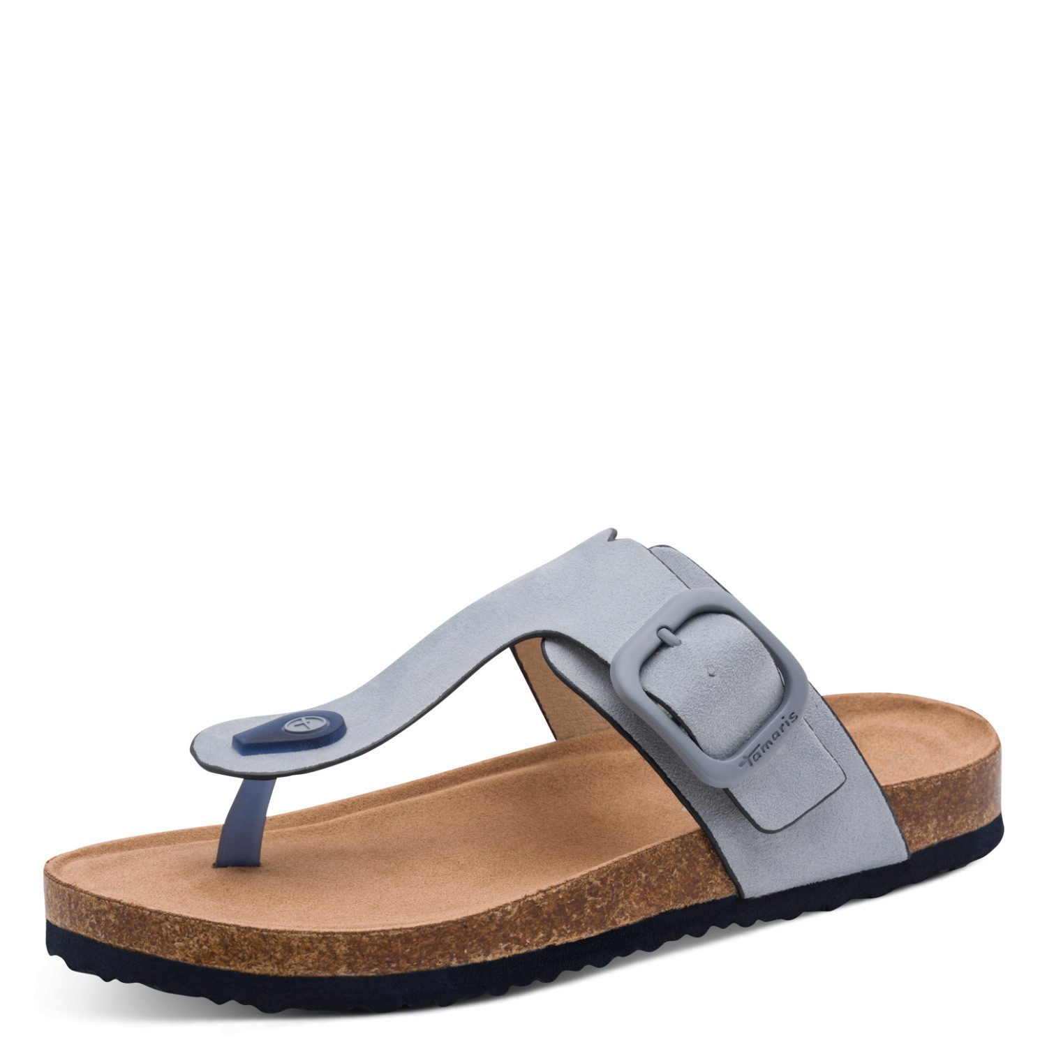 Tamaris Zehentrenner Schlupfschuh, Flats, Bequemschuh, Hausschuh mit T-Logo