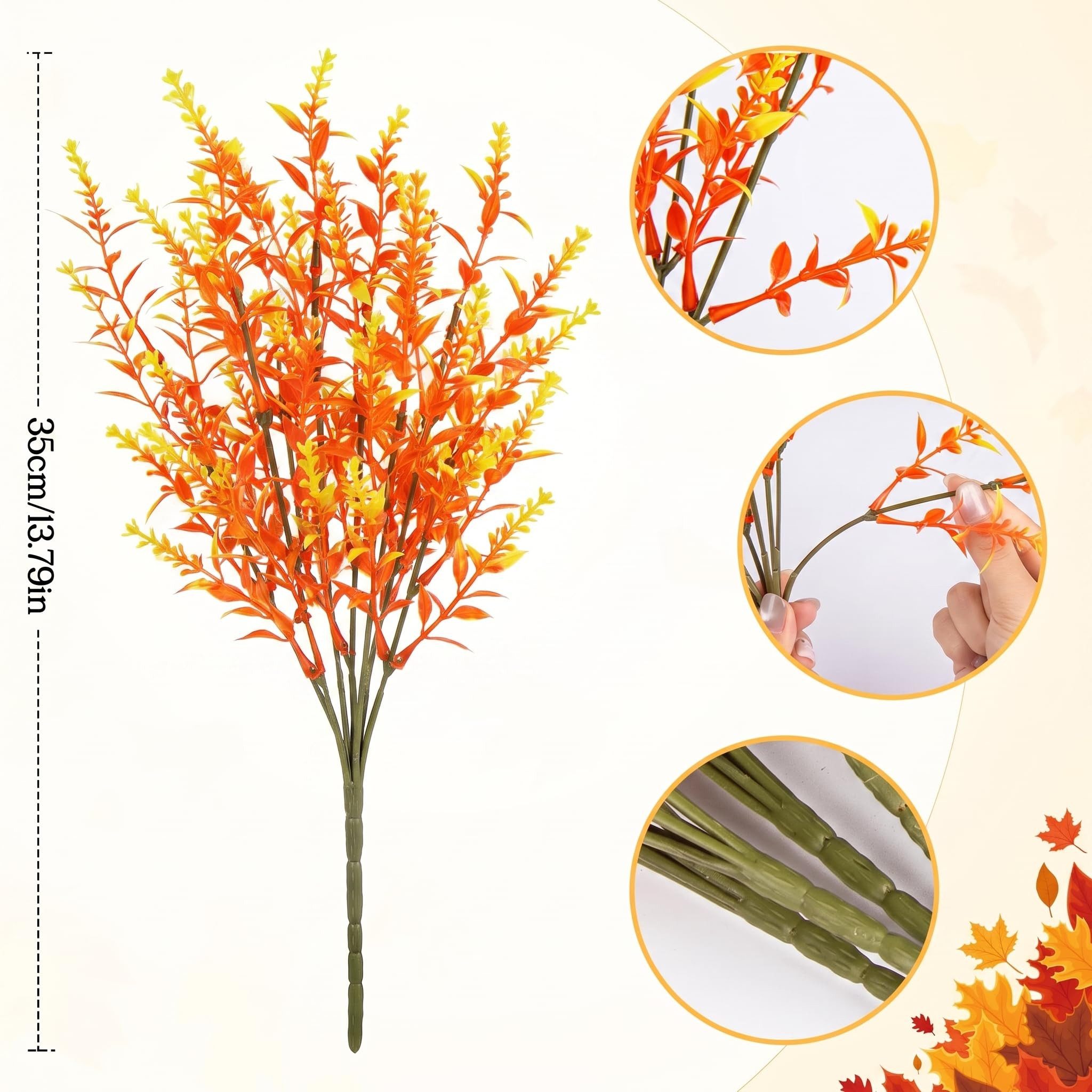 Kunstblumenstrauß Herbstblumen Künstlich Herbststrauß Kunstblumen Herbst Deko, Bomiclss, für Drinnen Draußen Garten Tisch Erntedankfest Herbstdeko – Bild 3 von 5