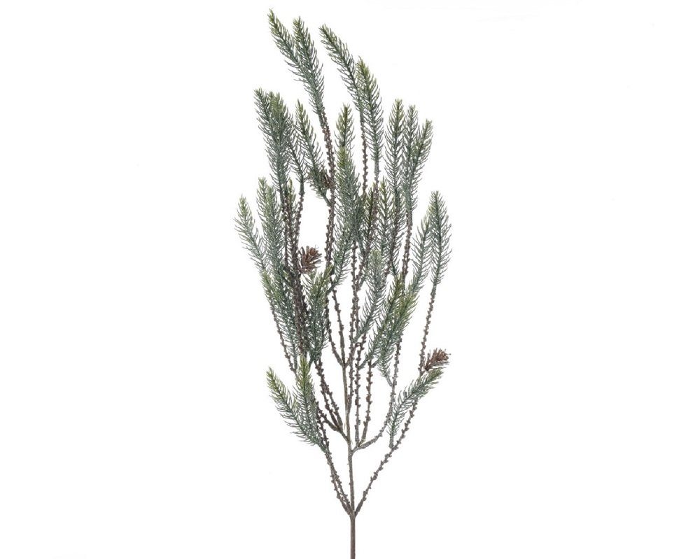 Kunstpflanze Zweig Dekozweig Kieferzweig mit Zapfen Frost Weihnachten, Kaemingk