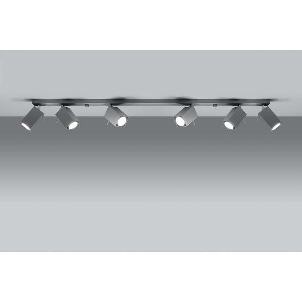 Deckenleuchte Grau inklusive, Verstellbare LED cm nicht Leuchtmittel 120 Deckenspot, etc-shop Deckenlampe Wohnzimmer Spots L
