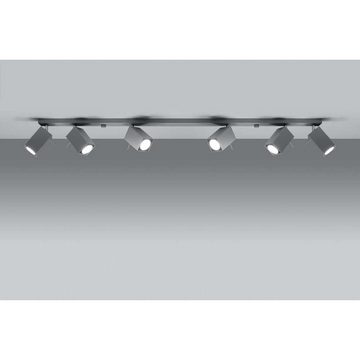 etc-shop LED Deckenspot, Leuchtmittel nicht inklusive, Deckenleuchte Deckenlampe Verstellbare Spots Grau L 120 cm Wohnzimmer