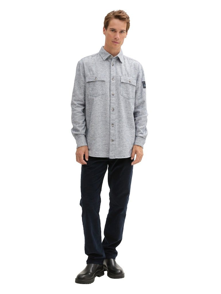TOM TAILOR Flanellhemd comfort grindle shirt offwhite grindle herringbone