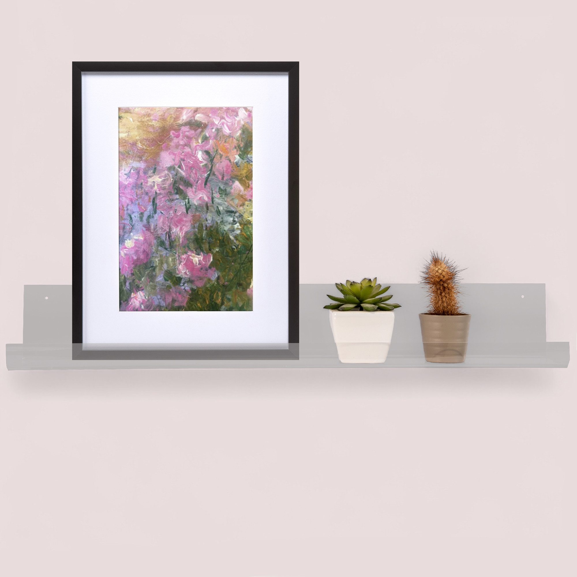 queence Bilderleiste Galerieboard - Bilderboard - Acrylglas - 7 Größen Bilderregal, Regal, Montagematerial ist dabei