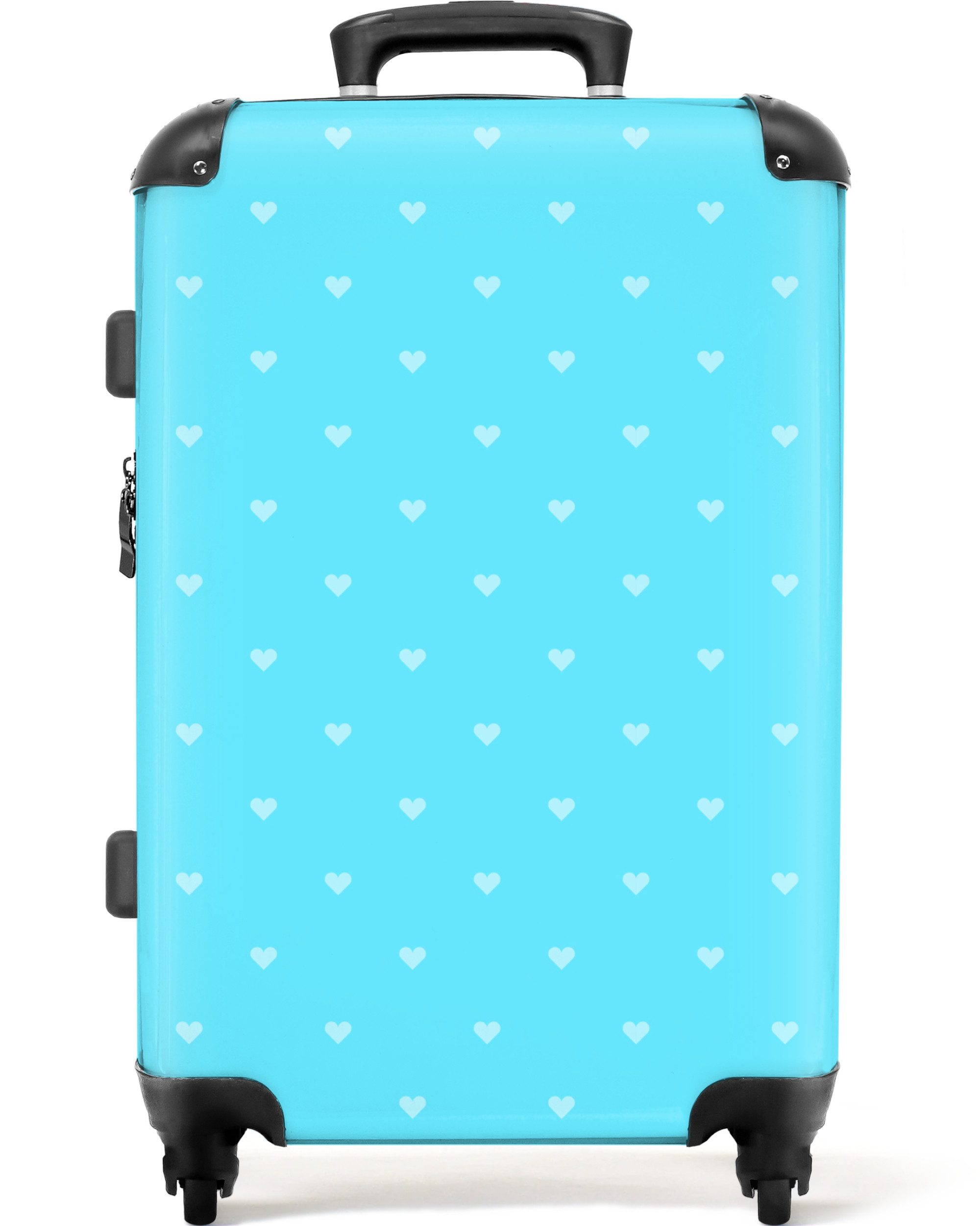 NoBoringSuitcases.com© Hartschalen-Trolley Herzen - Blau - günstig online kaufen